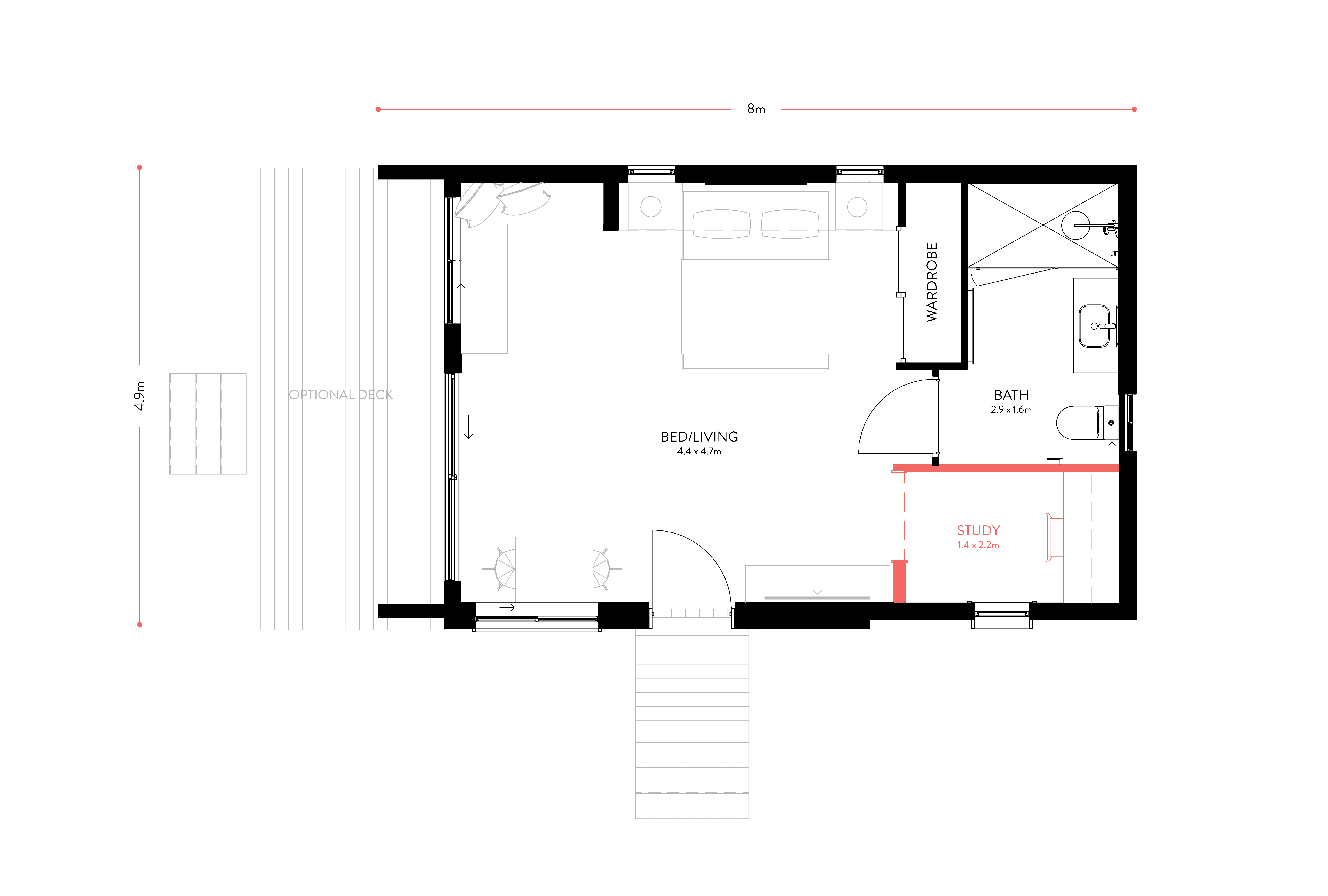 Floorplan of PLACEit modular home - Hobby with study